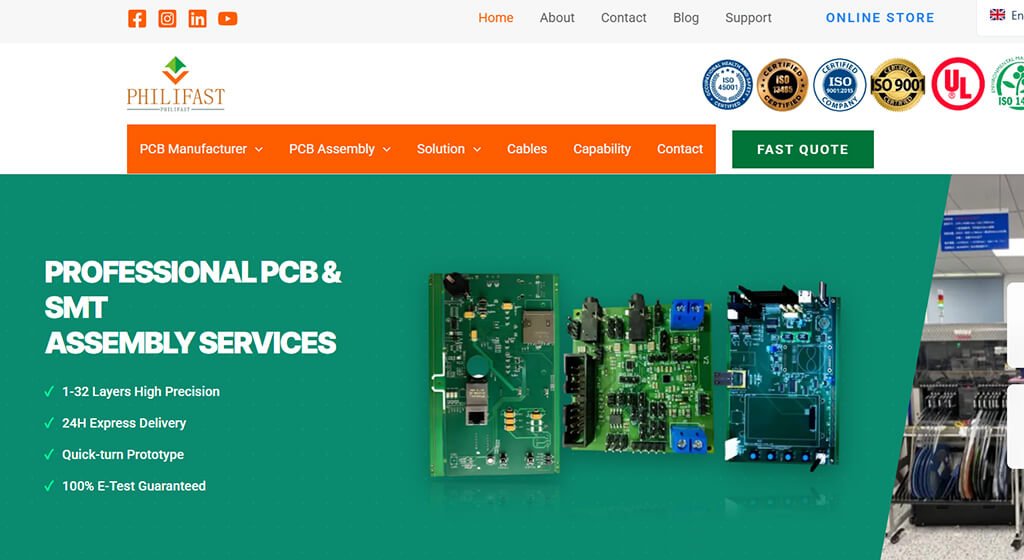 Best PCB Manufacturer Philifast PCB