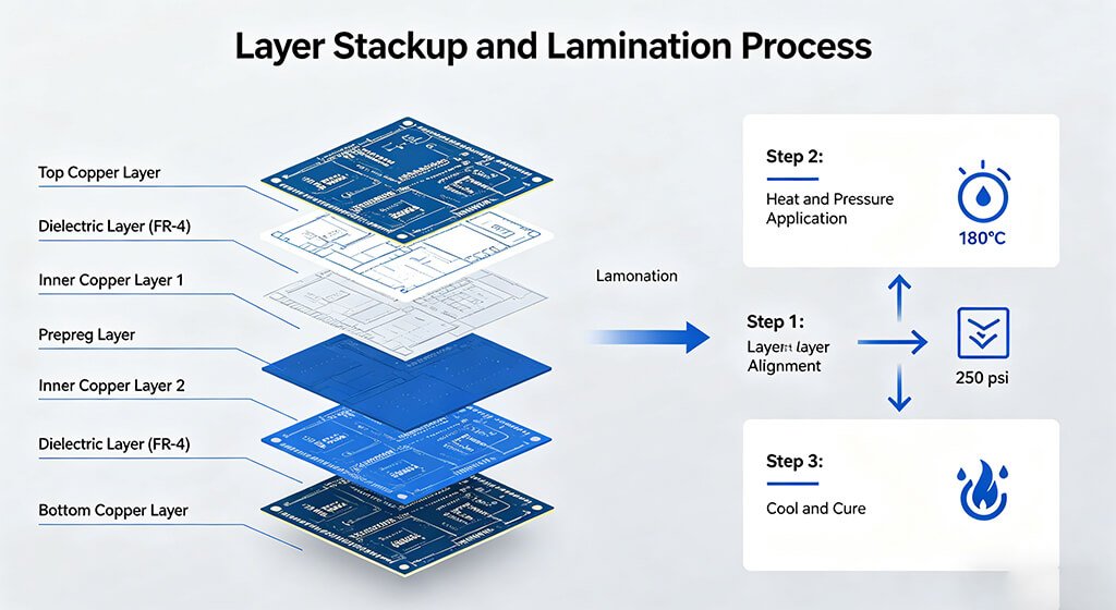 Multi-Layer PCB Manufacturer Layer Stackup and Lamination