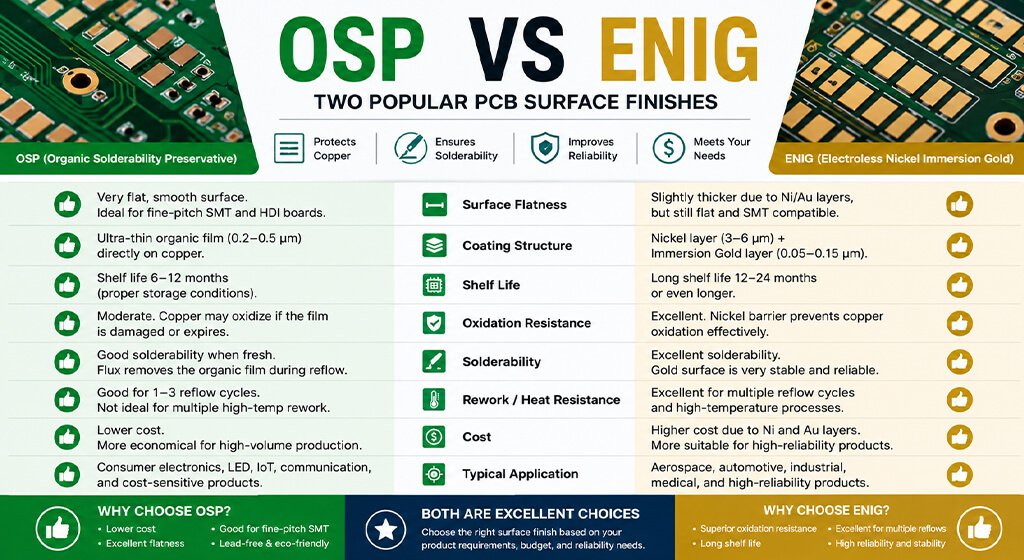 OSP Surface Finish OSP vs ENIG