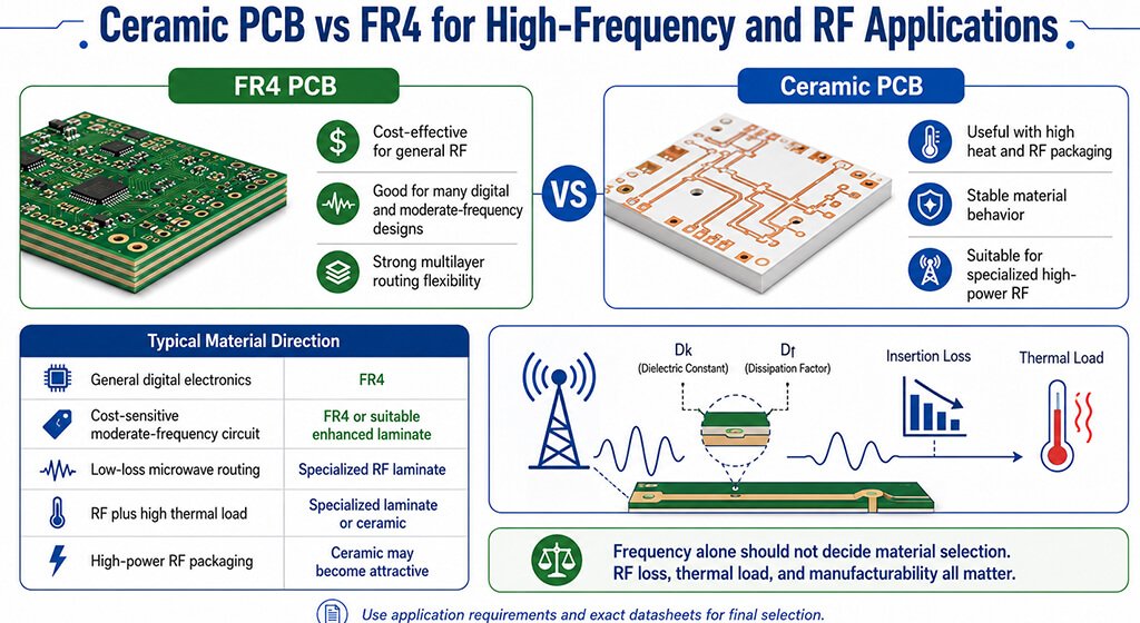 Ceramic PCB vs FR4 for High-Frequency and RF Applications