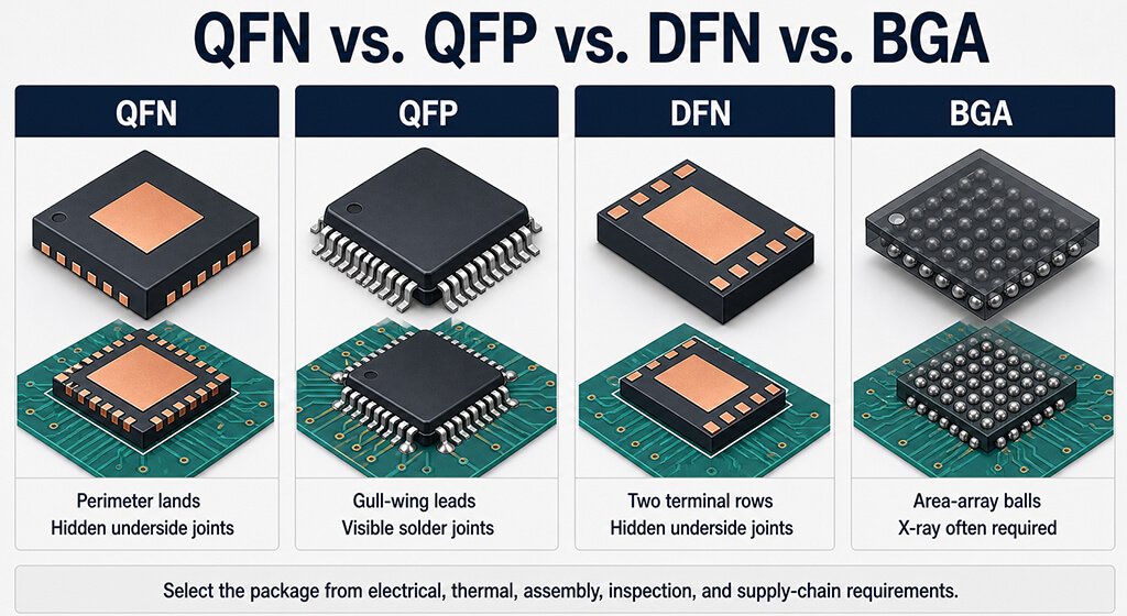 QFN Package qfn qfp dfn bga comparison