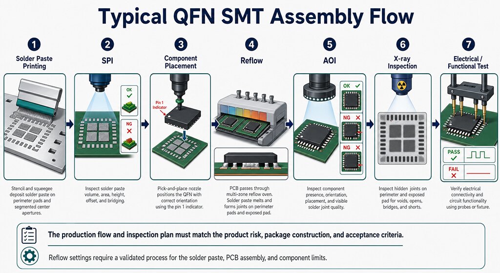 QFN Package typical qfn smt assembly flow