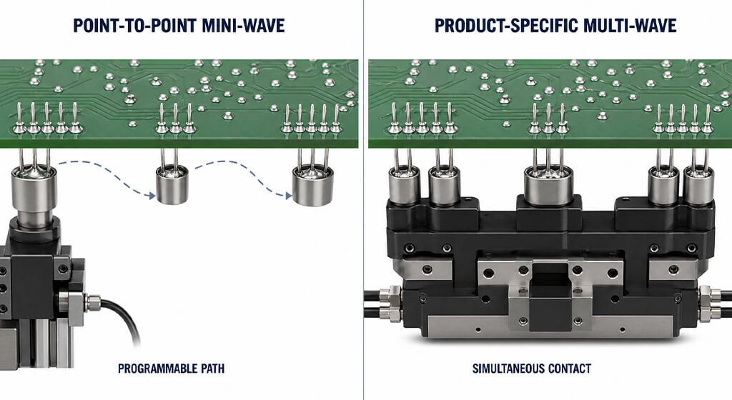 Selective Soldering DFM and Process Control mini wave vs multi wave