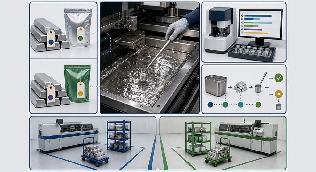 Wave Soldering solder pot analysis and material control