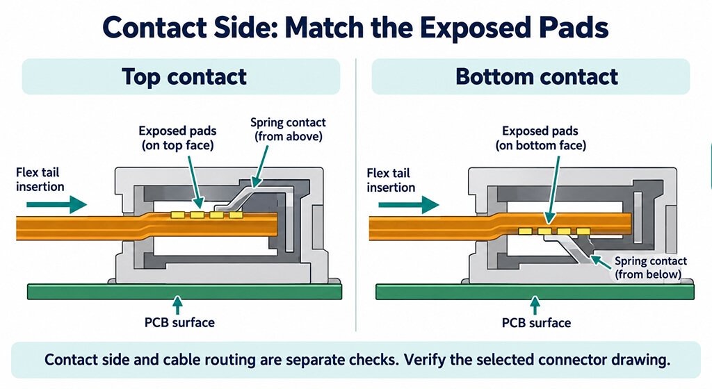 Match Contact Side to the Exposed Flex Pads