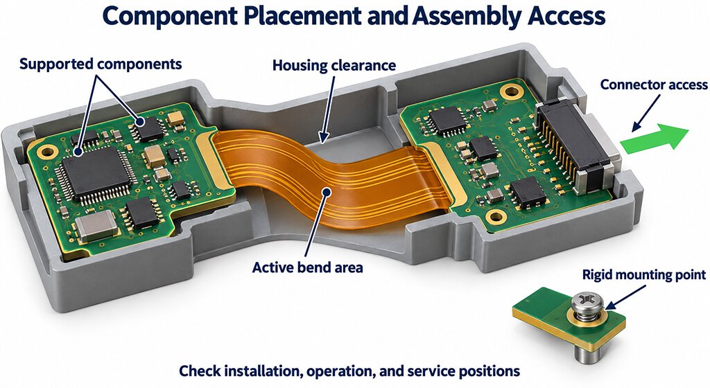 Rigid-Flex PCB Design Guide Materials, Stackups, Bend-Area Routing, and Reliability Check Mounting and Assembly Access